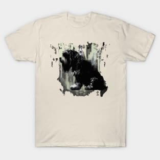 Bearded Collie Dog Stencil Art T-Shirt